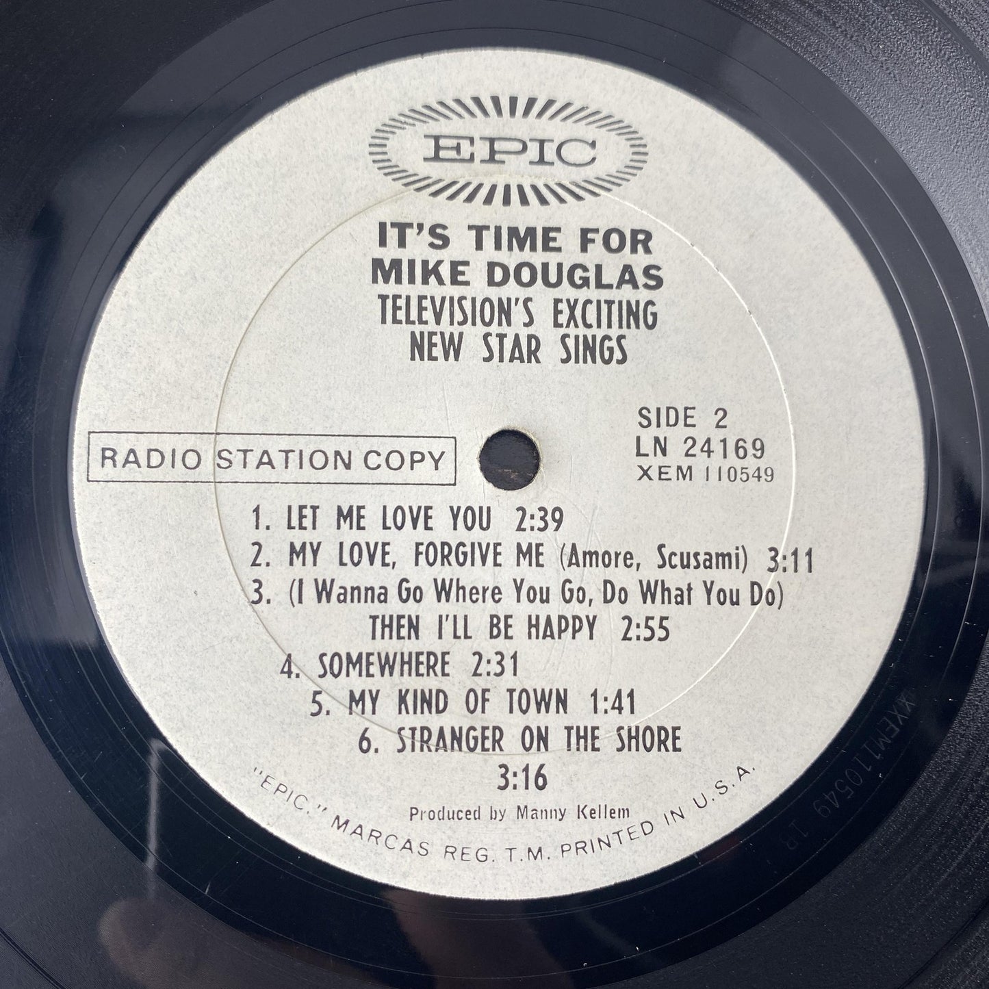 Vintage Mike Douglas Sings 12" Vinyl LP 1966 Epic Pop Vocal Promo Album