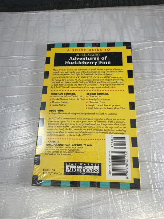 SEALED Adventures Of Huckleberry Finn Mark Twain AUDIO CASSETTE TAPE & BOOKLET