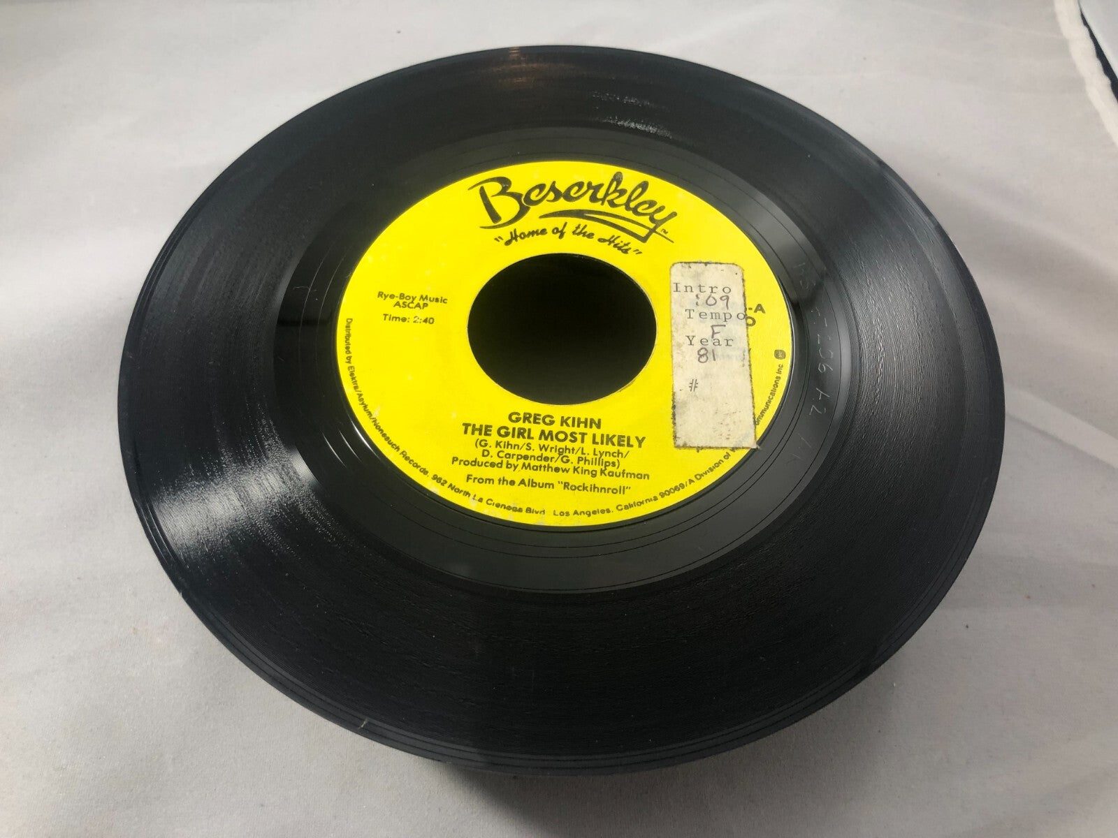GREG KIHN True Confessions/The Girl M - 45Rpm  - Beserkley 7-69847 - VG - (1983)
