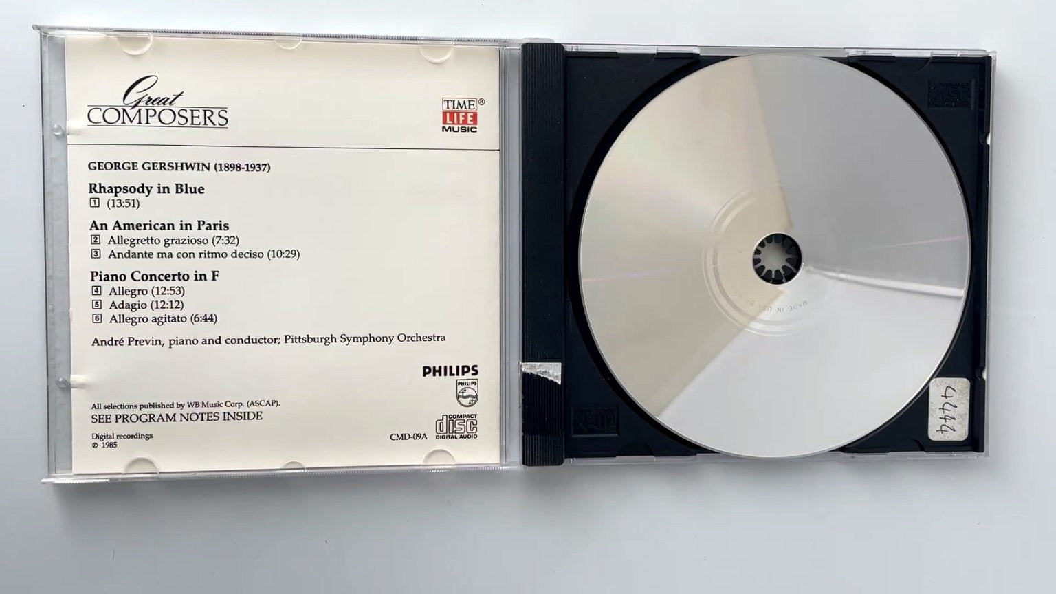 Gershwin - Great Composers CD 1985 Classical Philips TIME LIFE Music