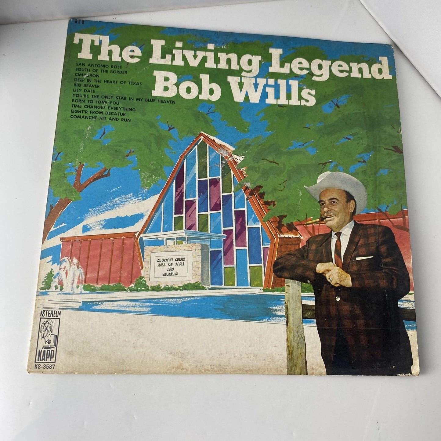 Vintage Bob Wills The Living Legend 12" Black Vinyl LP 1972 Kapp Western Swing