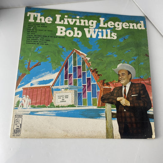 Vintage Bob Wills The Living Legend 12" Black Vinyl LP 1972 Kapp Western Swing