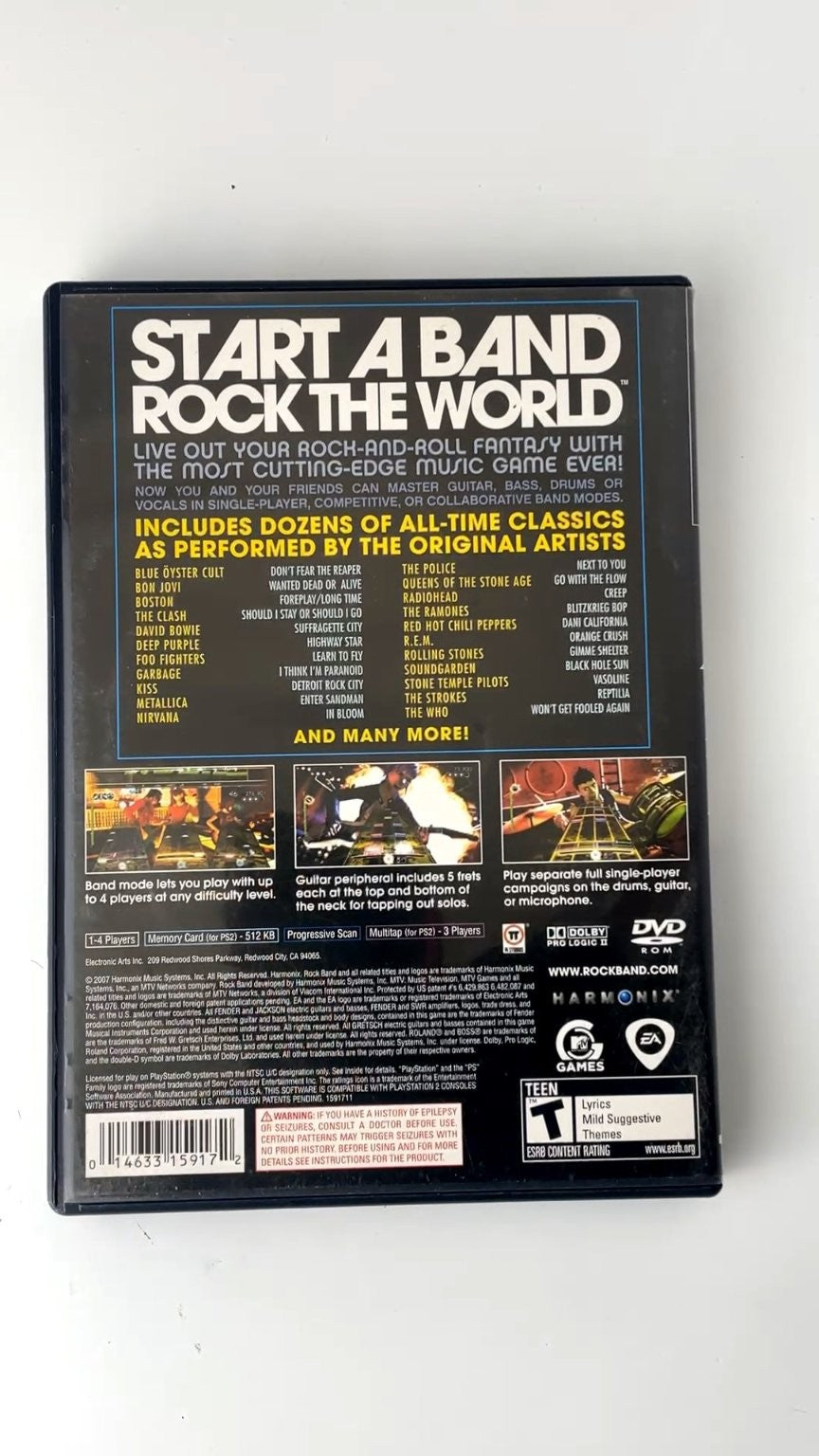 Rock Band PlayStation 2 Video Game Multiplayer Music Rhythm CIB VERY GOOD