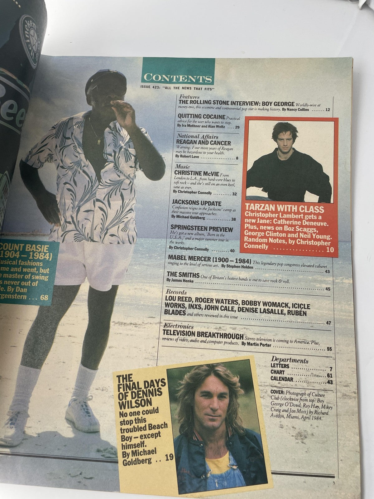 Vintage 1984 Rolling Stone Magazine Issue 423 Boy George Dennis Wilson June 7