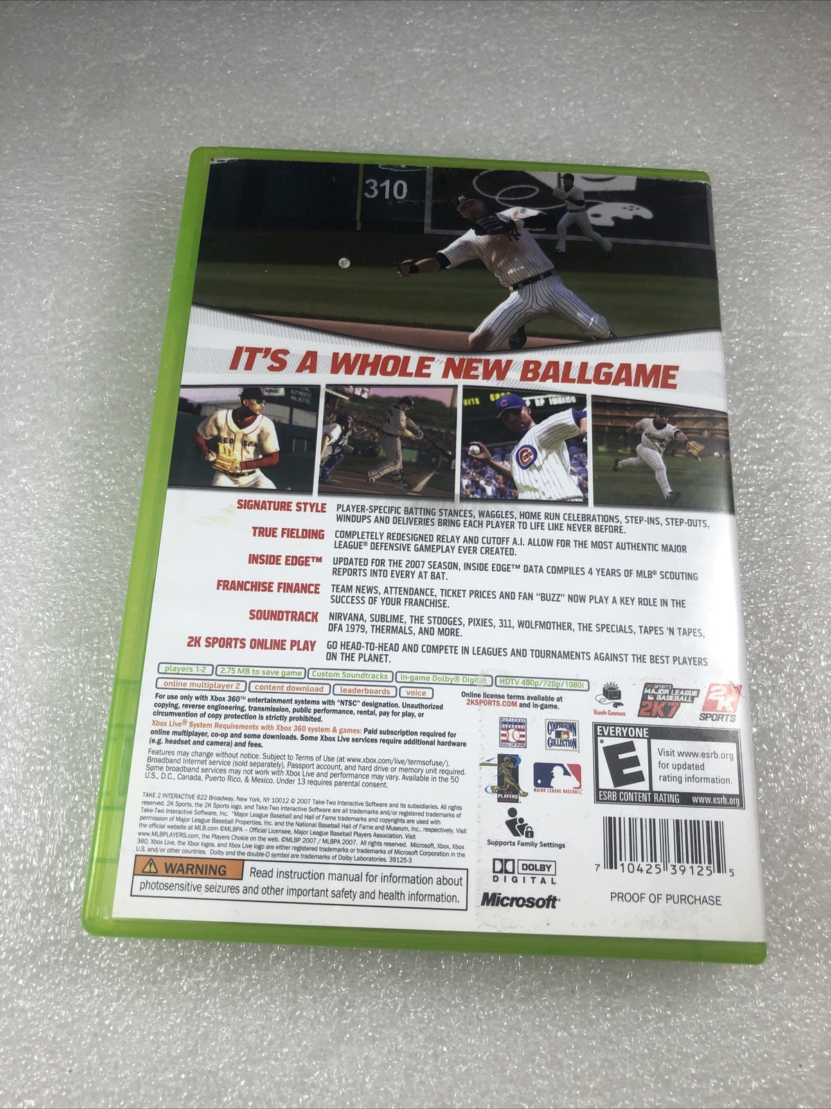 Major League Baseball 2K7  Very Good Disc And Case, No Manual 2k Sports 2007
