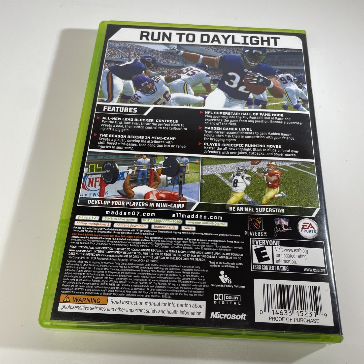 Madden NFL 07 Video Game For Xbox 360 Tested & Working