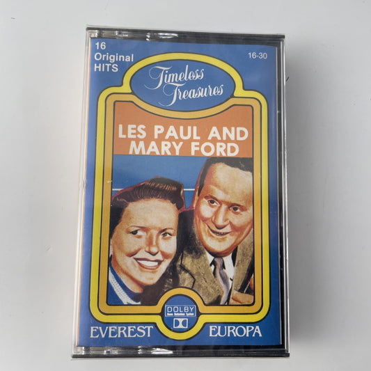 LES PAUL & MARY FORD TIMELESS TREASURES 16 HITS CASSETTE TAPE 1986 PAP LAB EUC