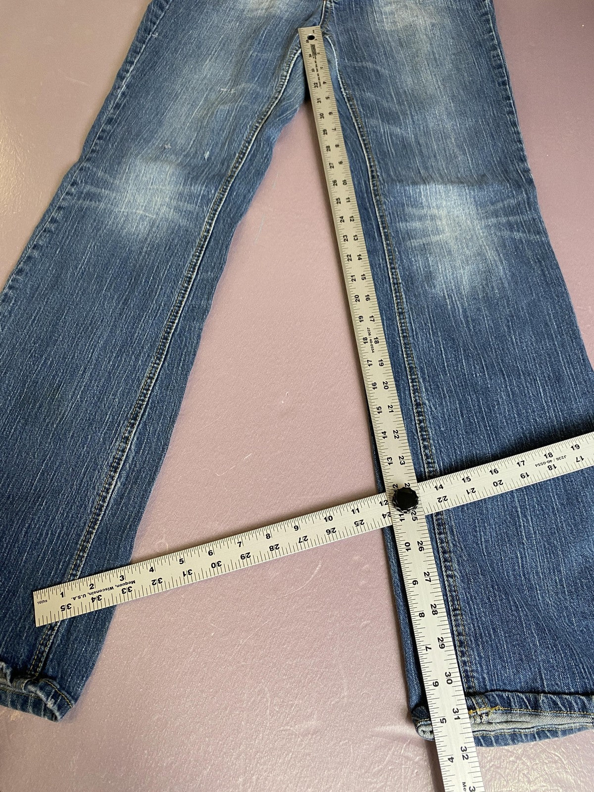 Rocawear Jeans Juniors 11 Blue Bootcut Mid Rise Studded Stretch Denim Pants