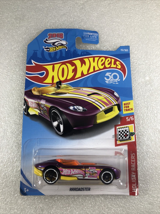 RRRoadster Holiday Racers Hot Wheels 2018 5/6 Purple Yellow Car 151/365