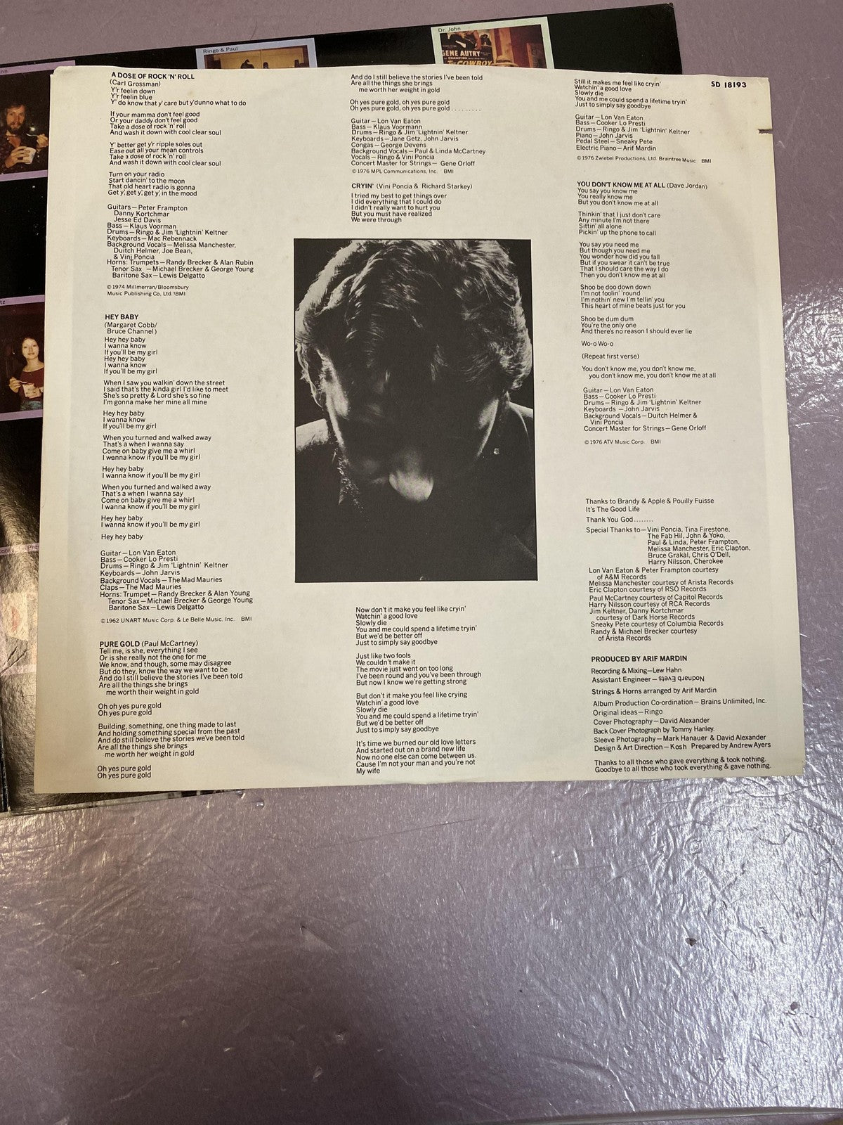 Vintage Ringo Starr Ringo's Rotogravure 12" Black Vinyl LP 1976 Atlantic Rock