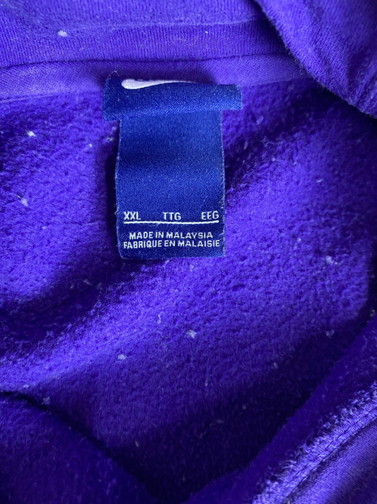 LSU Tigers Sweatshirt Mens 2XL Purple NCAA Football Nike Pullover Fleece Hoodie