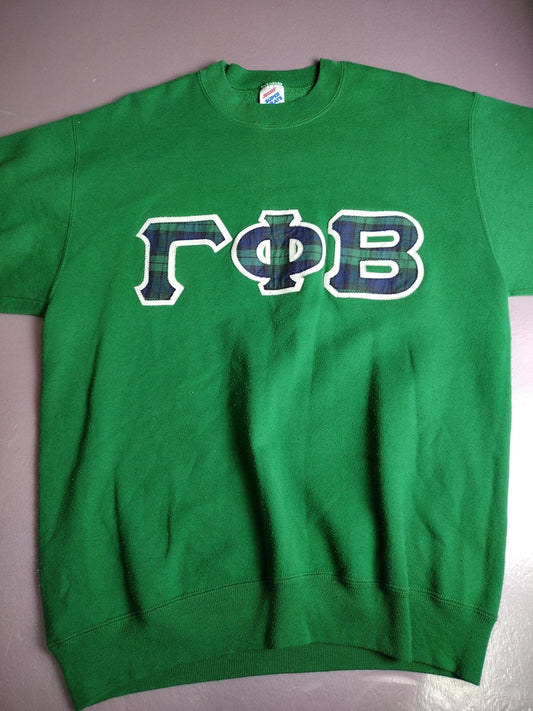 Vintage Gamma Phi Beta Sweatshirt Greek Mens XL Green Jerzees Super Sweats 90s