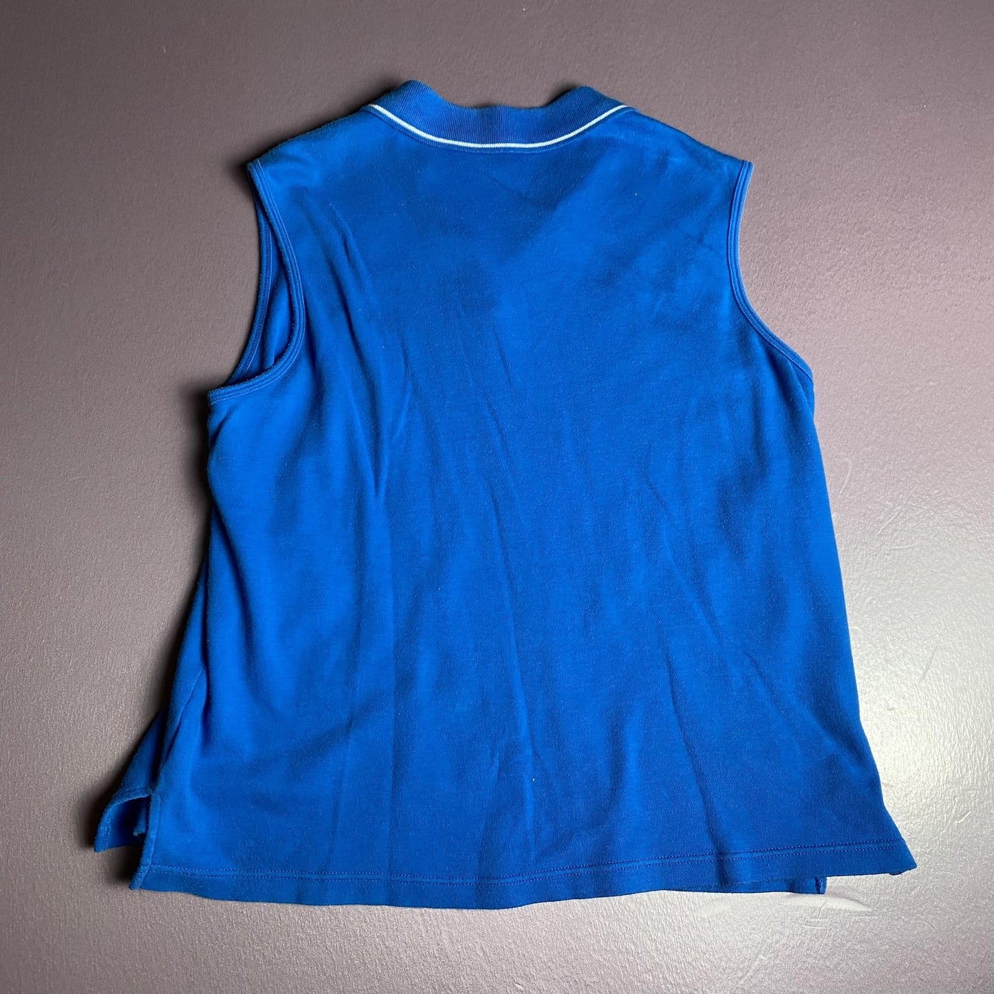 Disney Shirt Womens Large Blue Sleeveless Polo Eeyore Embroidered Winnie Pooh