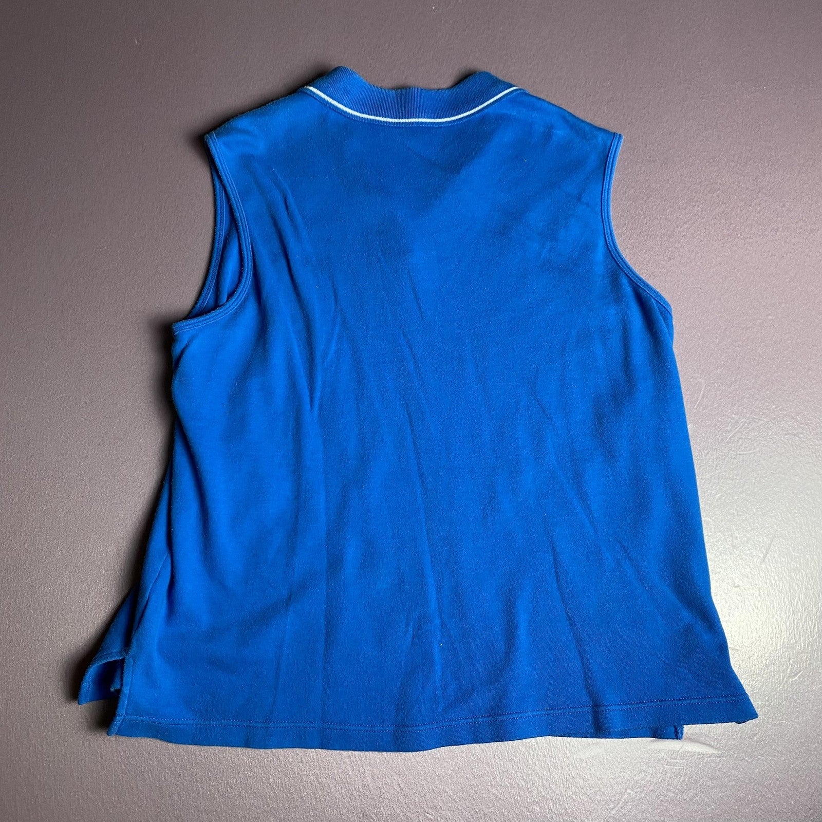 Disney Shirt Womens Large Blue Sleeveless Polo Eeyore Embroidered Winnie Pooh