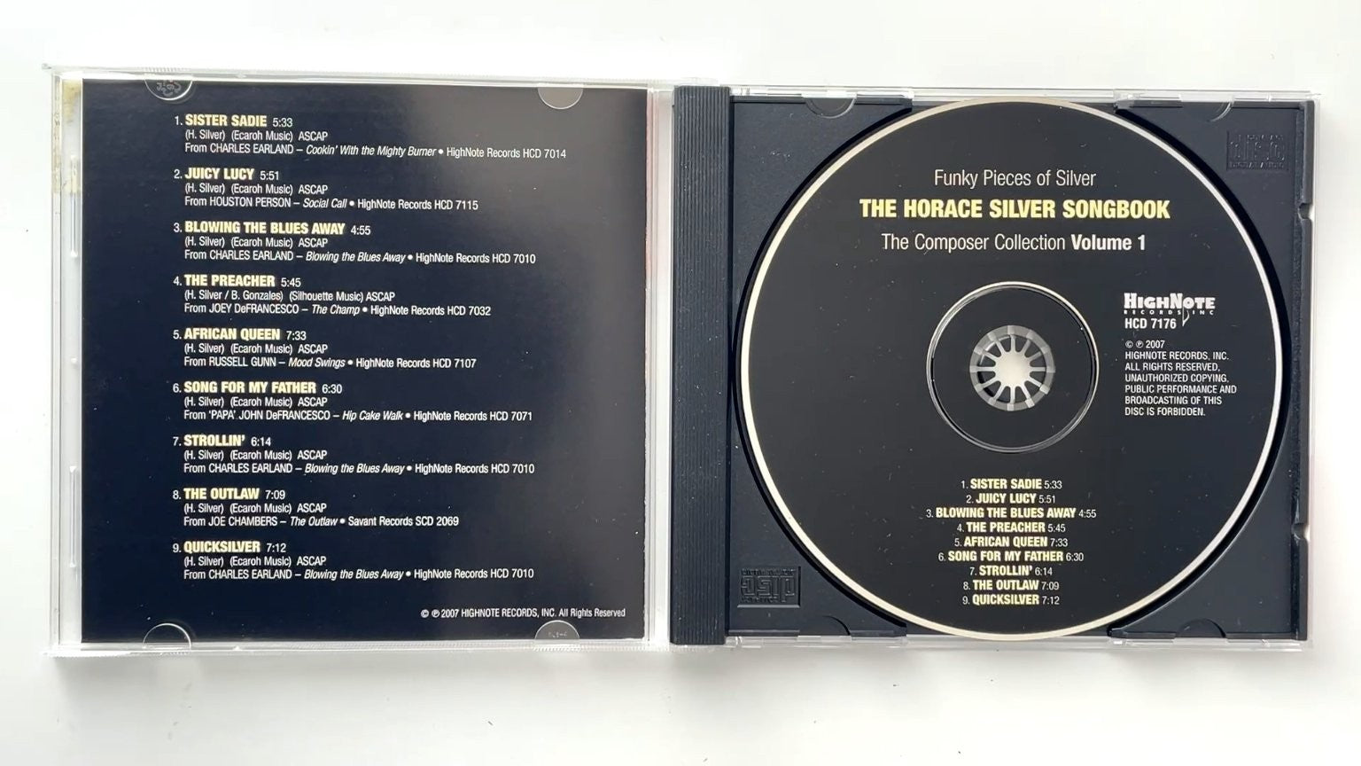 Horace Silver - The Horace Silver Songbook CD 2007 Jazz HighNote