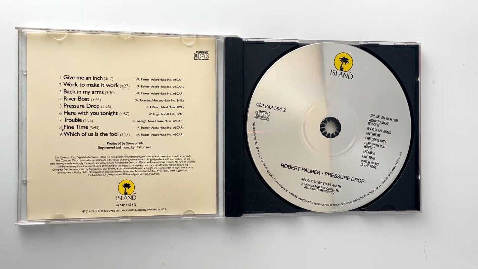 Robert Palmer - Pressure Drop CD 1975 Island Records Rock Pop