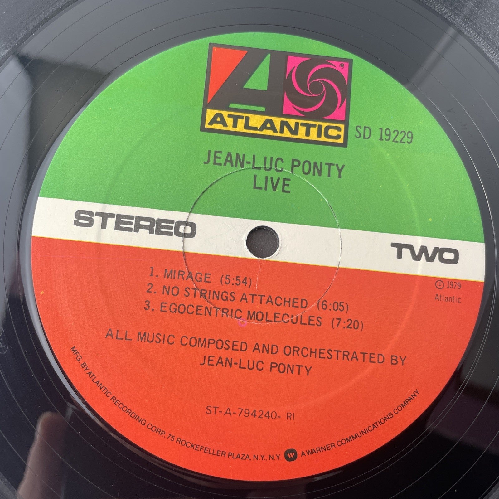 JEAN LUC PONTY Live LP Vinyl VG+ Cover VG+ Sleeve 1979 Atlantic SD19229