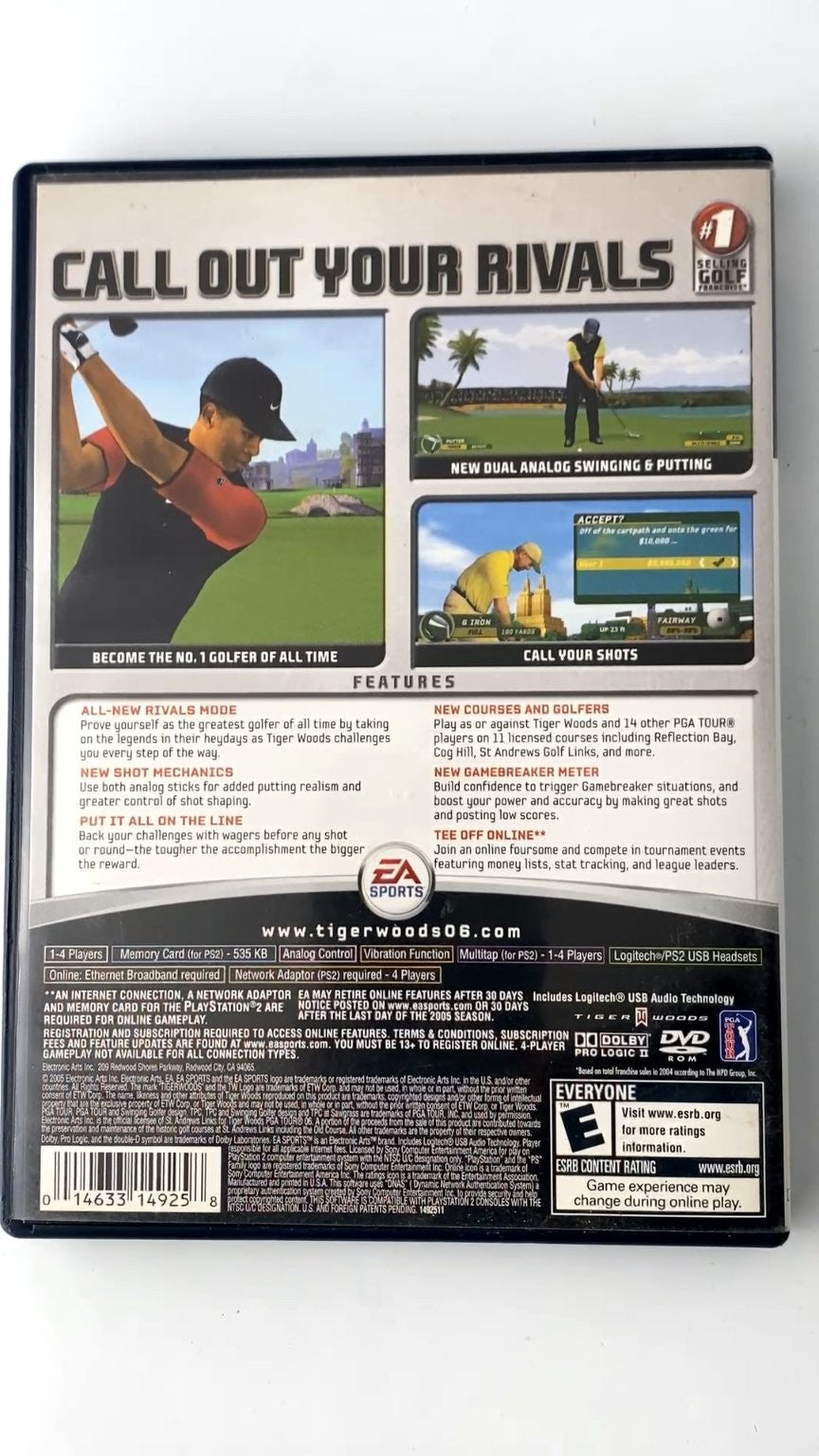 Tiger Woods PGA Tour 06 PlayStation 2 Video Game Multiplayer
