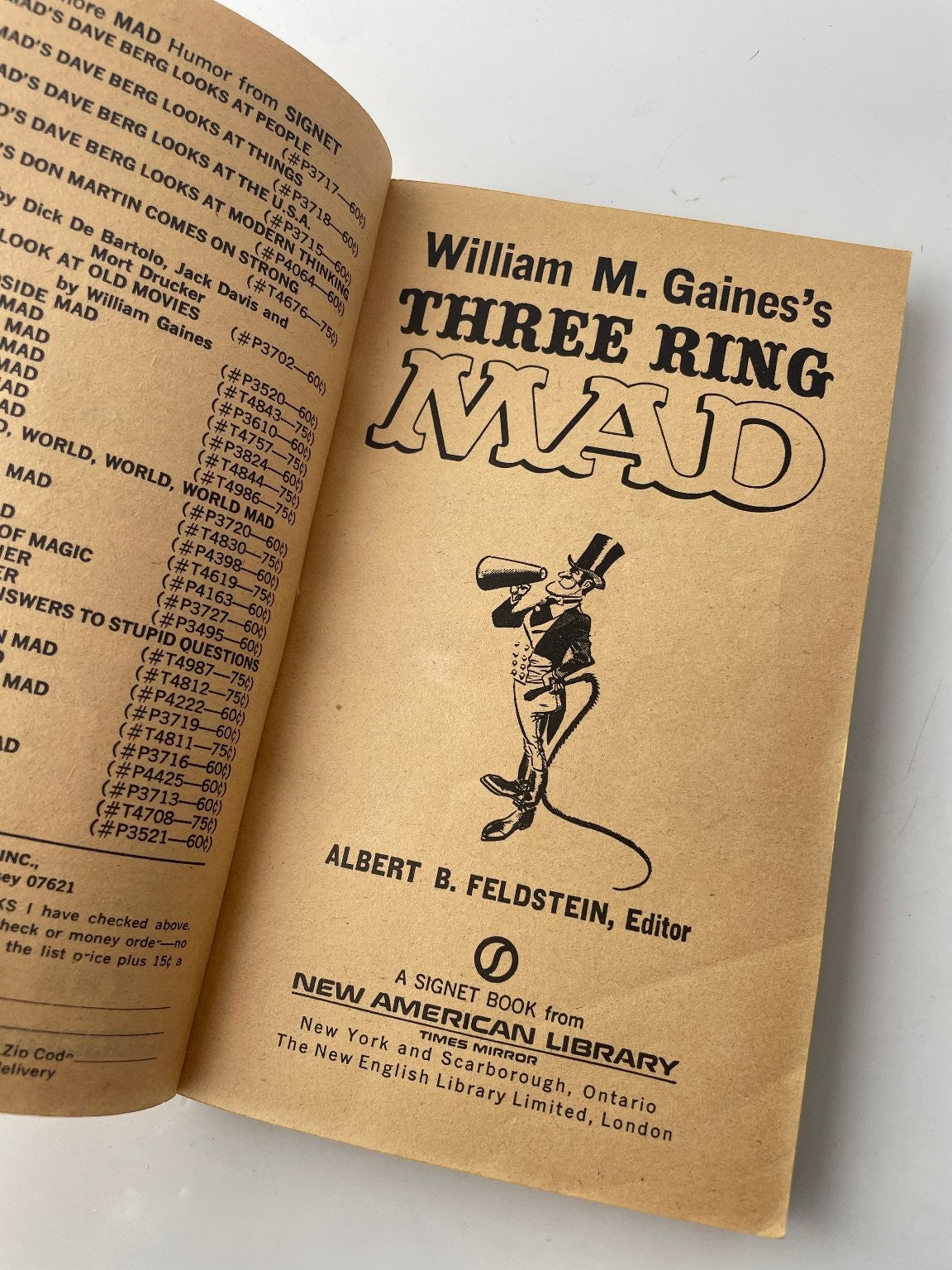 Three Ring Mad Albert B. Feldstein 1964 Eighth Printing Humor Signet