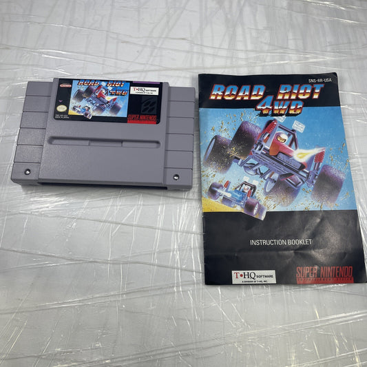 Road Riot 4WD - SNES Game Cart And Manual Only VERY GOOD