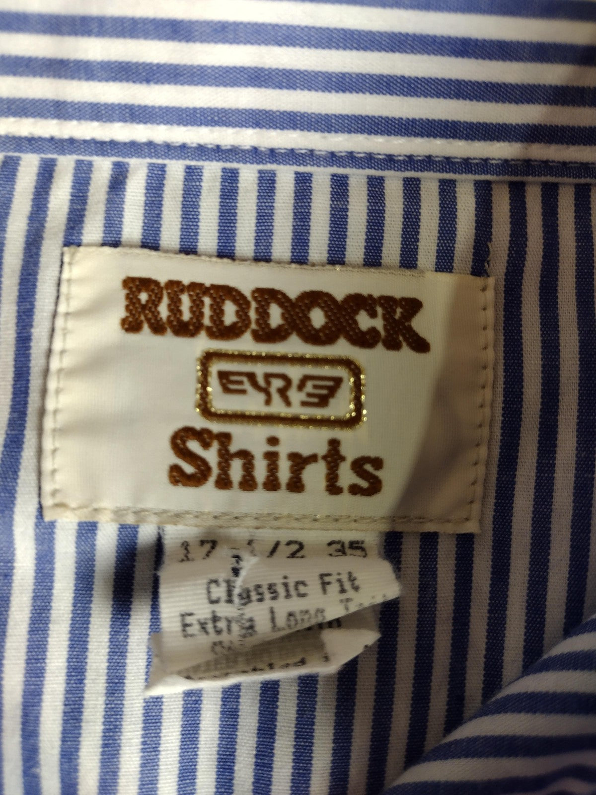 Ruddock Shirt Mens XL Blue Stripe Western Pearl Snap Long Sleeve Classic Fit