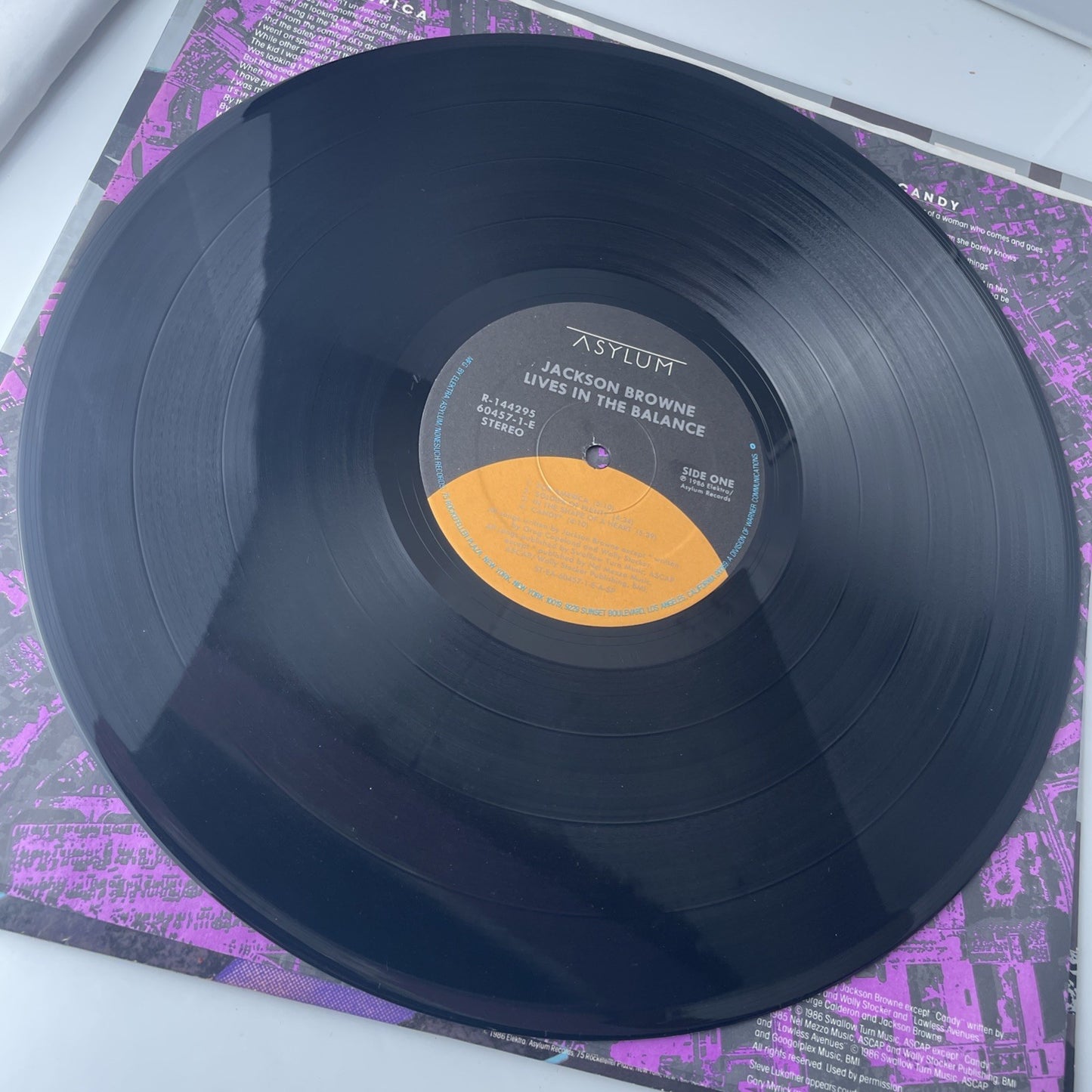 Jackson Browne Lives In The Balance LP 1986 ASYLUM~60457-1-E Vinyl Record