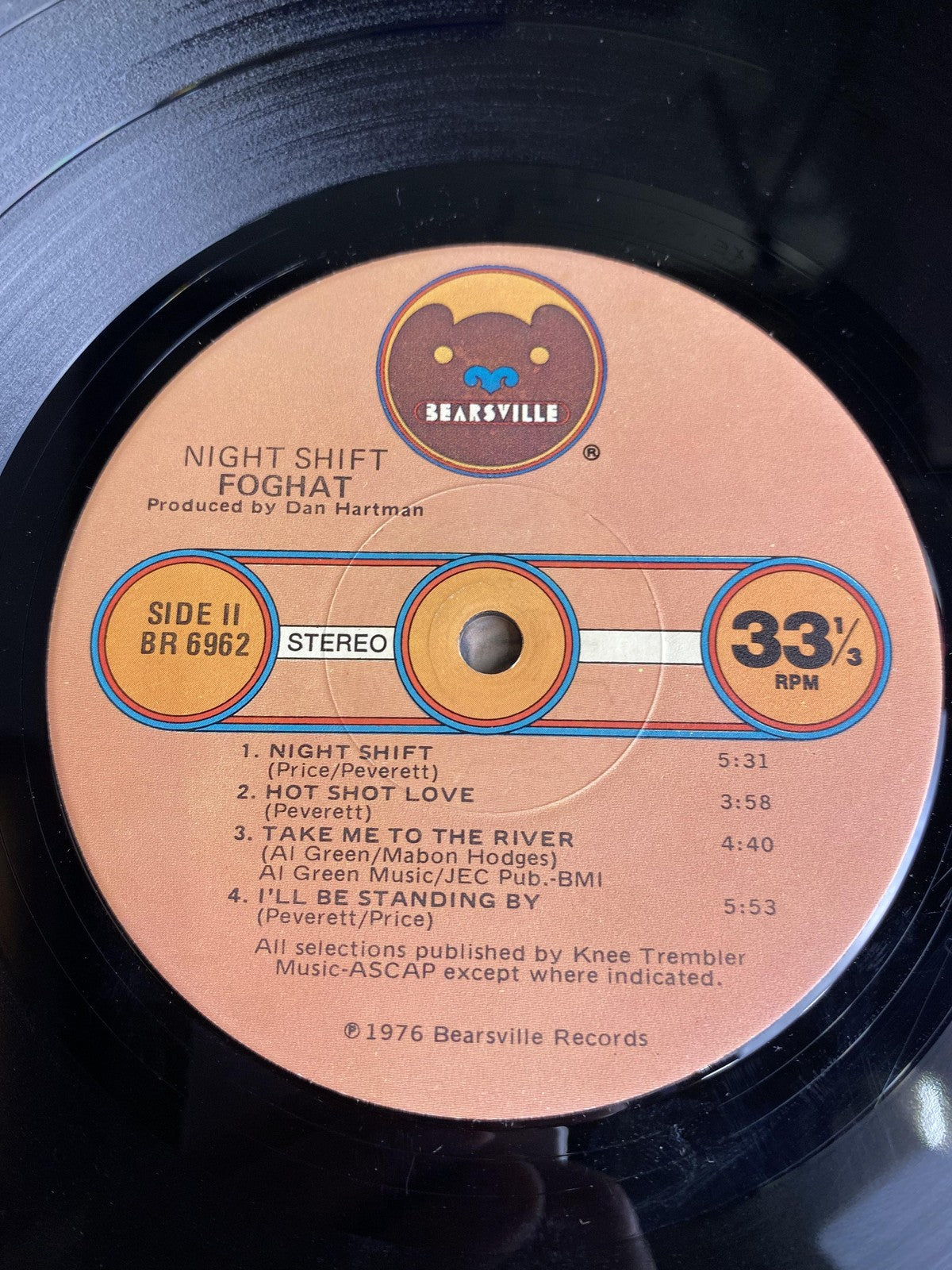 Vintage Foghat Night Shift 12in Black Vinyl LP 1976 Bearsville Blues Hard Rock