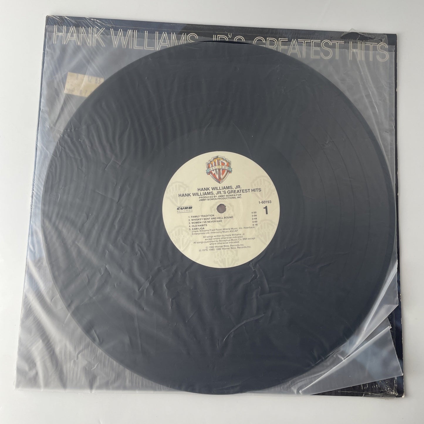 Hank Williams Jrs Greatest Hits VG+ Stereo Lp Curb/Warner Brothers 1982