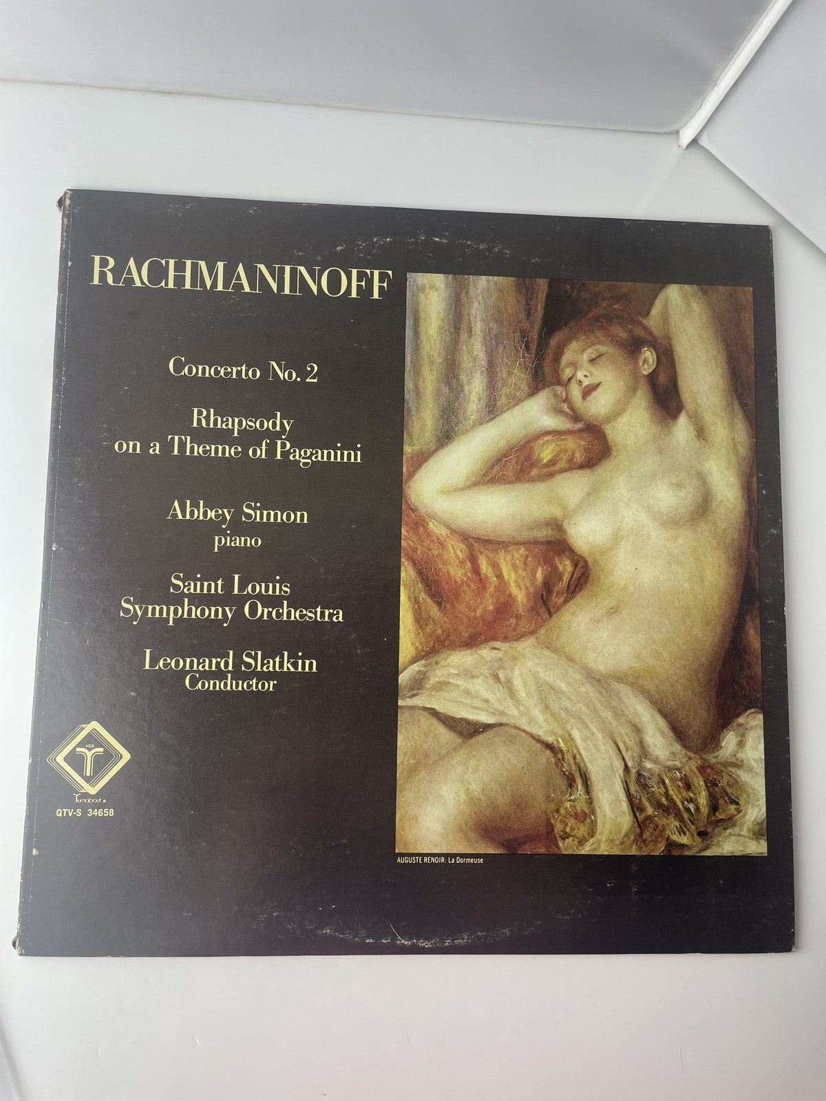 Vintage Rachmaninoff Vinyl LP Turnabout QTV-S 34658 Abbey Simon Leonard Slatkin