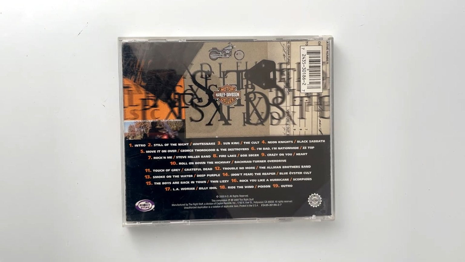 Legendary Harley-Davidson Road Songs CD 2000 Rock Compilation The Right Stuff