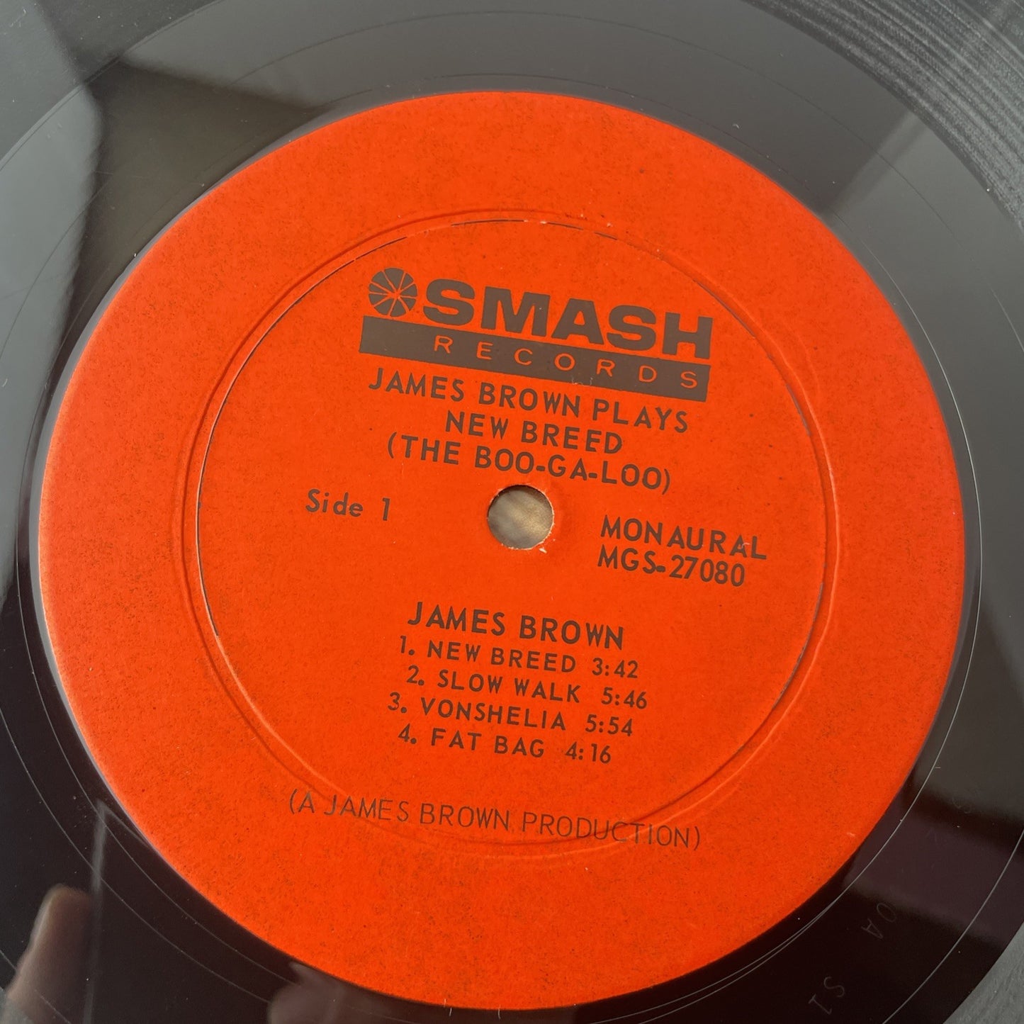 James Brown (LP) - "Plays New Breed" (1966) - Smash (MGS 27080) - G+ to VG