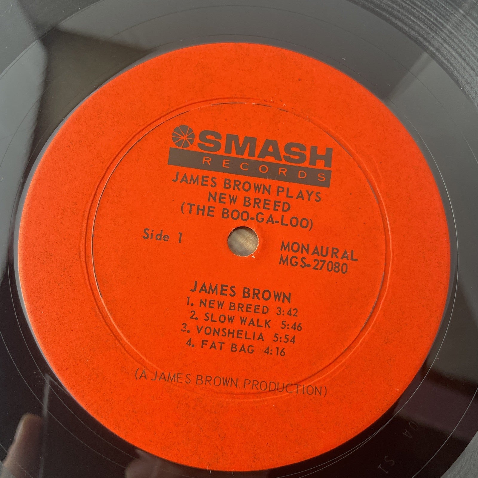 James Brown (LP) - "Plays New Breed" (1966) - Smash (MGS 27080) - G+ to VG