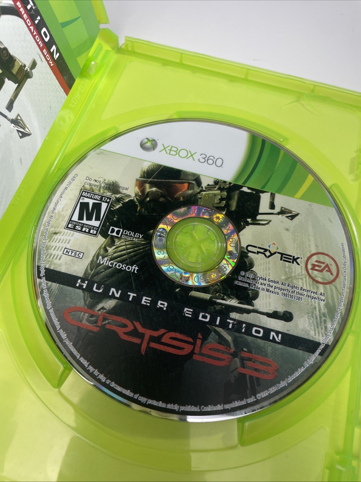 Crysis 3 Hunter Edition Vide Game Microsoft Xbox 360 Complete CIB Tested Retro