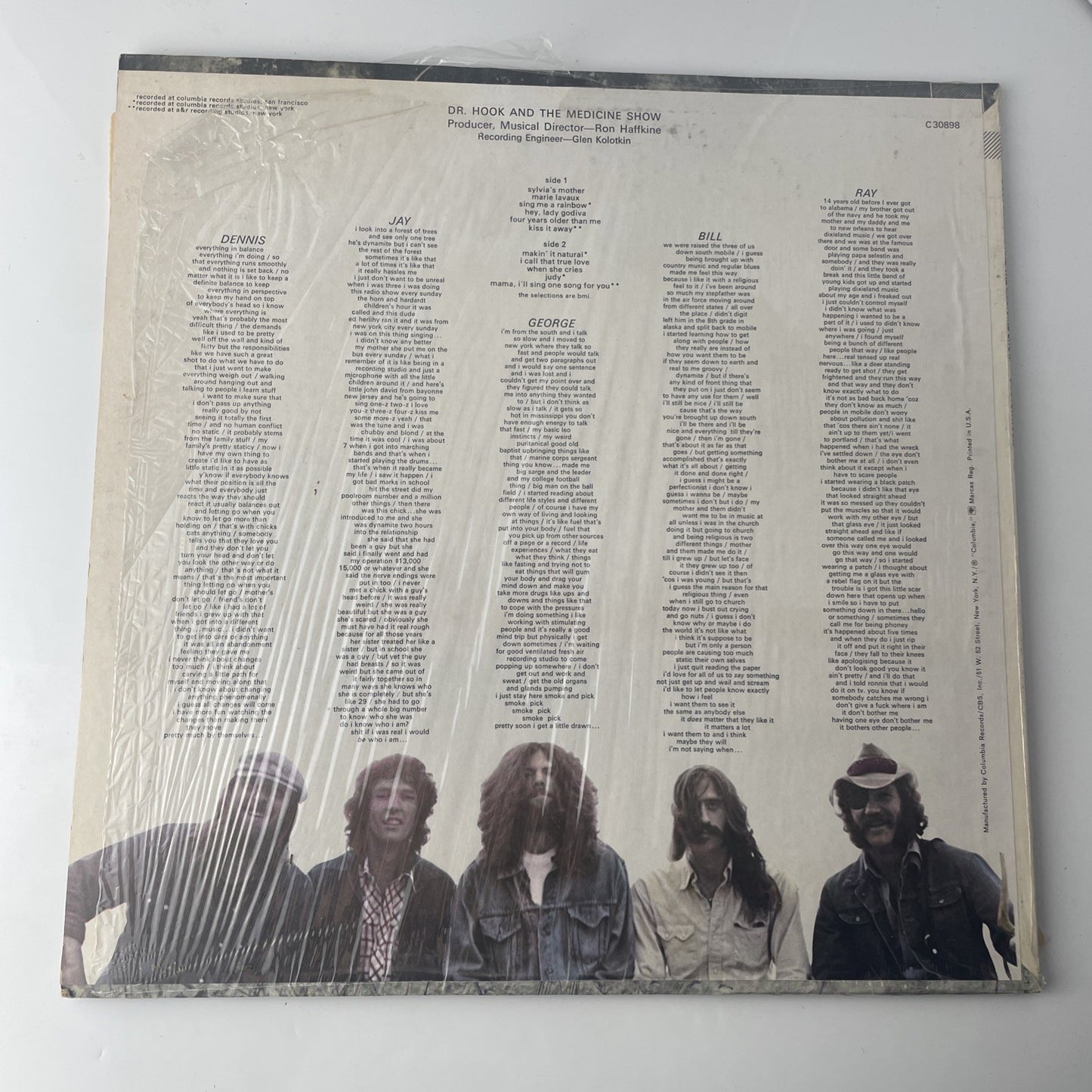 Doctor Hook And The Medicine Show- Doctor Hook- LP 1972 Columbia C 30898 VG