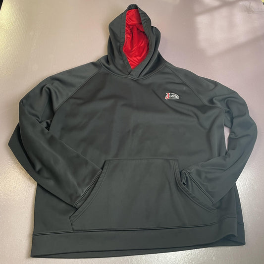 Justin Hoodie Mens 2XL Black Red Western Embroidered Logo Kangaroo Pocket