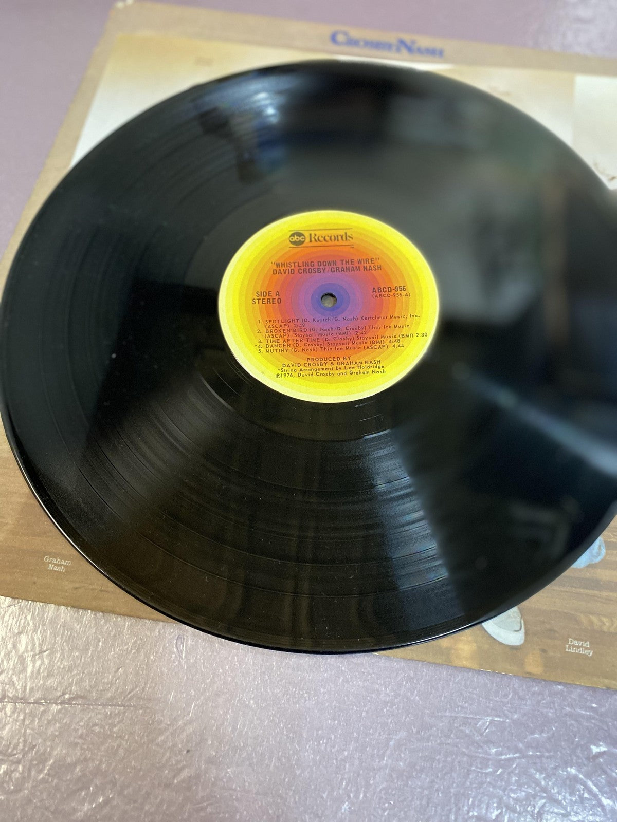 Vintage Crosby Nash Whistling Down The Wire 12" Vinyl LP 1976 ABC Rock