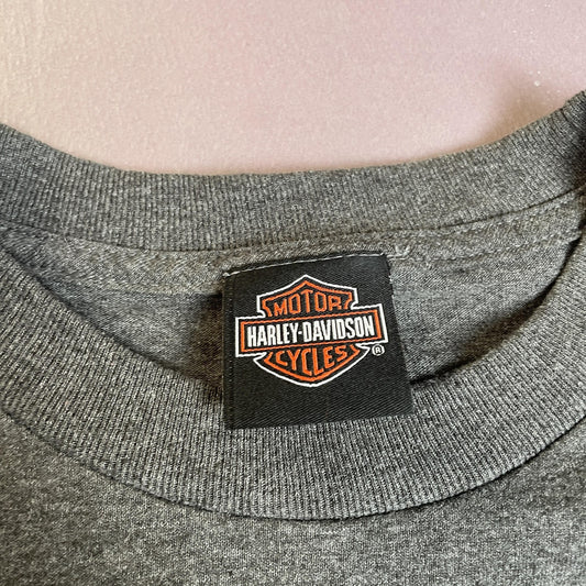 Harley-Davidson Shirt Mens Medium Gray Red River Wichita Falls Motorcycle Tee