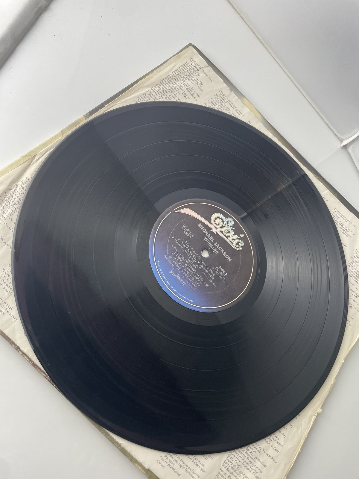 Vintage Michael Jackson Thriller Vinyl LP 1982 Epic QE 38112 Pop Album Insert