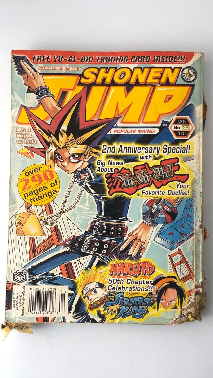 Shonen Jump Vol 3 Issue 1 Jan 2005 Yu-Gi-Oh! Naruto Shaman King NO CARD