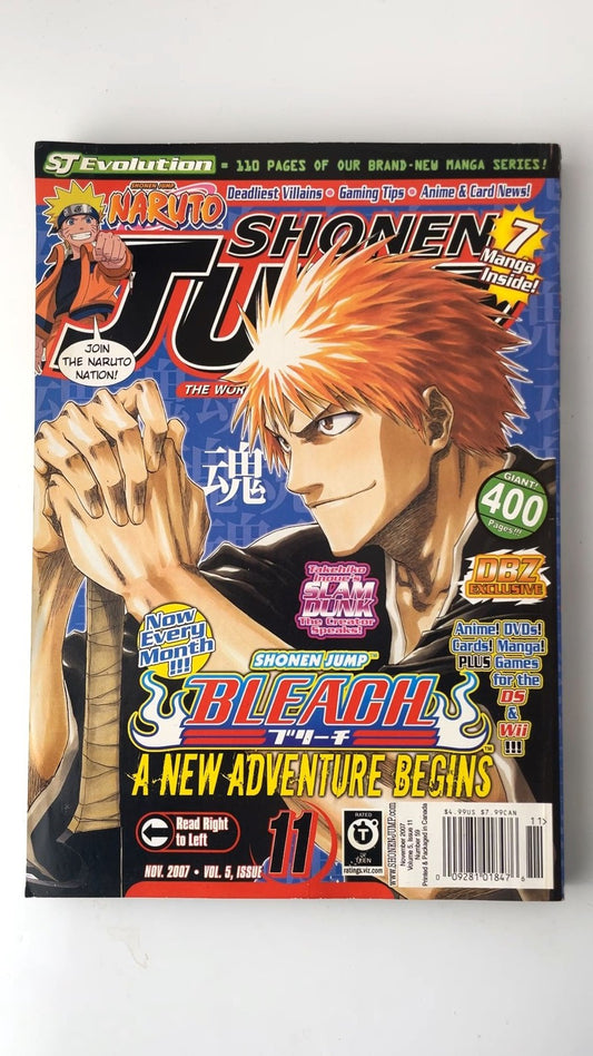 Shonen Jump Magazine Vol 5 Issue 11 Nov 2007 Bleach Naruto Manga NO CARD