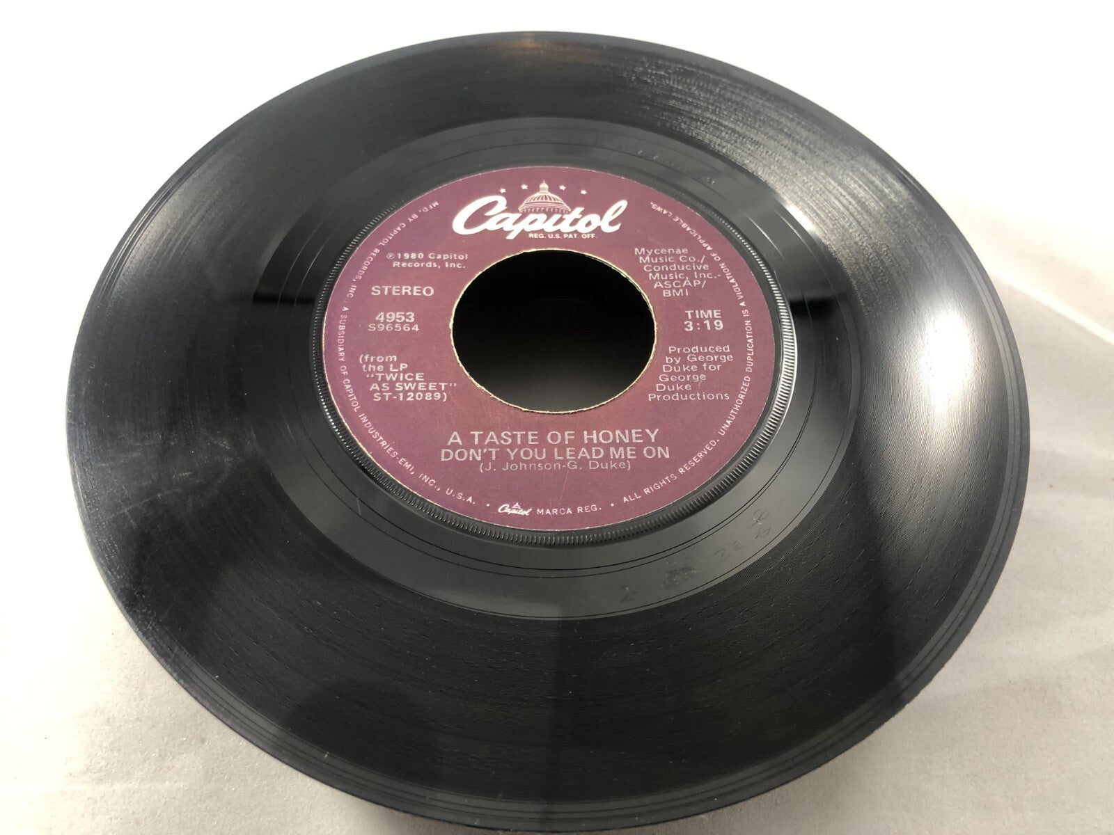 A TASTE OF HONEY Don't You Lead Me On 45 7" FUNK SOUL Record Vinyl 1980 VG