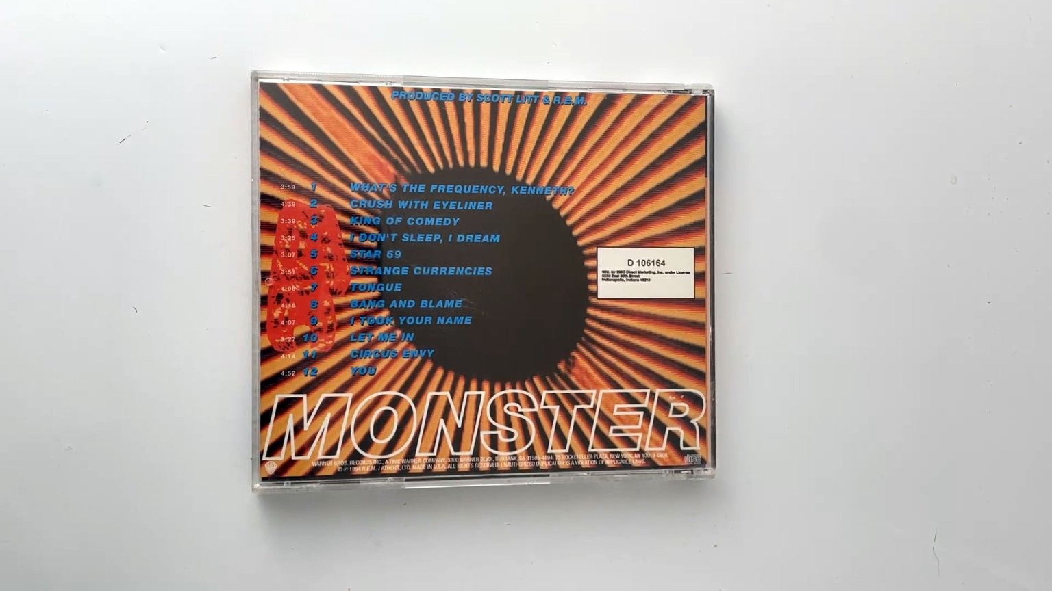 R.E.M. - Monster CD 1994 Alternative Rock Warner Bros.