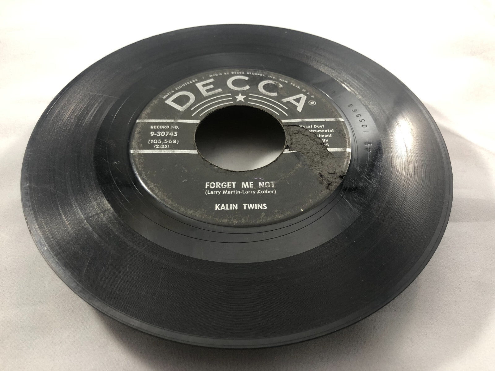 THE KALIN TWINS "Dream of me" "FORGET ME NOT" ROCK NM 45 DECCA 9-30745 G