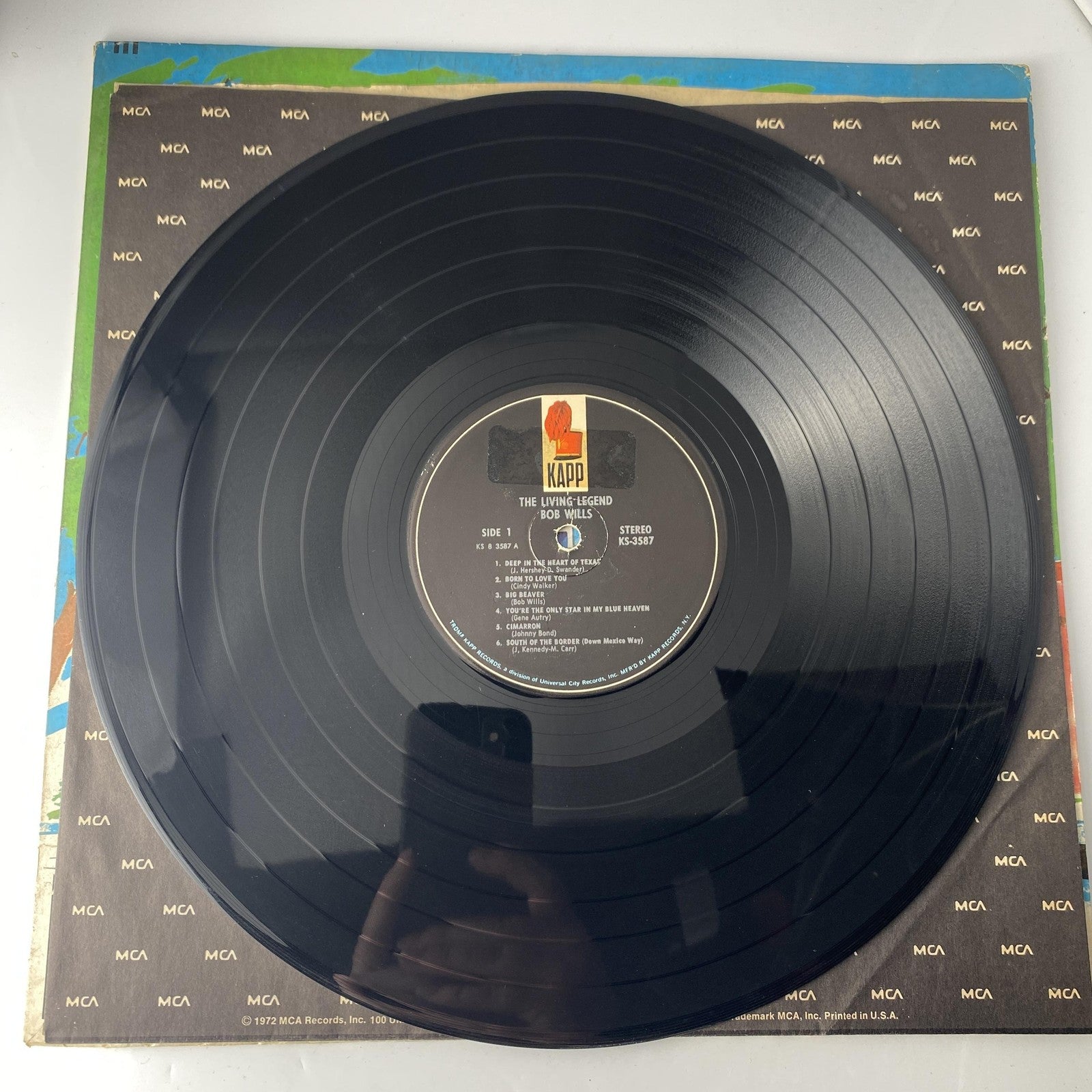 Vintage Bob Wills The Living Legend 12" Black Vinyl LP 1972 Kapp Western Swing