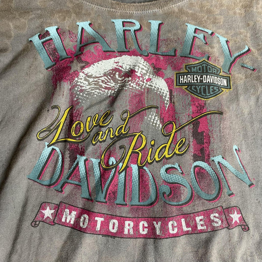 Harley-Davidson Shirt Womens 2XL Long Sleeve Love and Ride Eagle Faribault MN