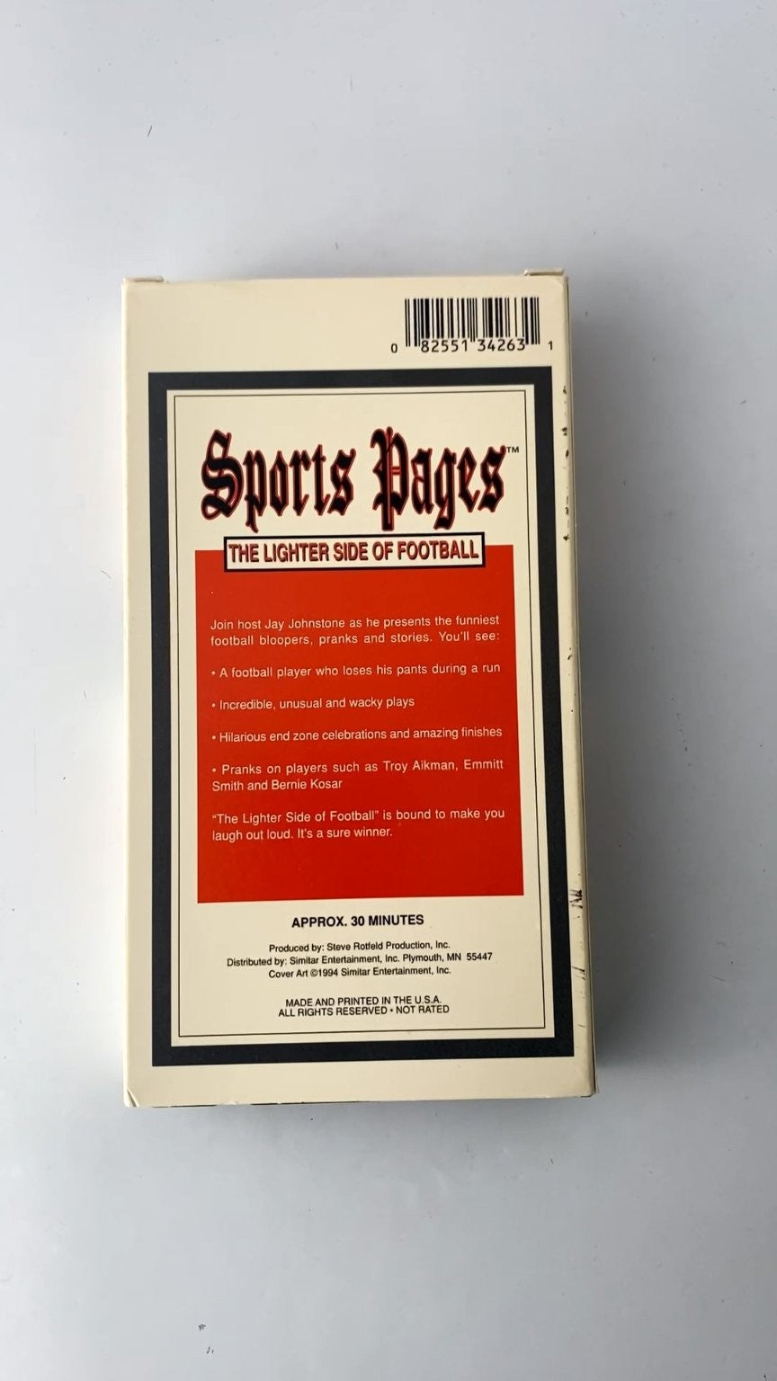 Sports Pages The Lighter Side of Football VHS 1994 Sports Comedy Simitar