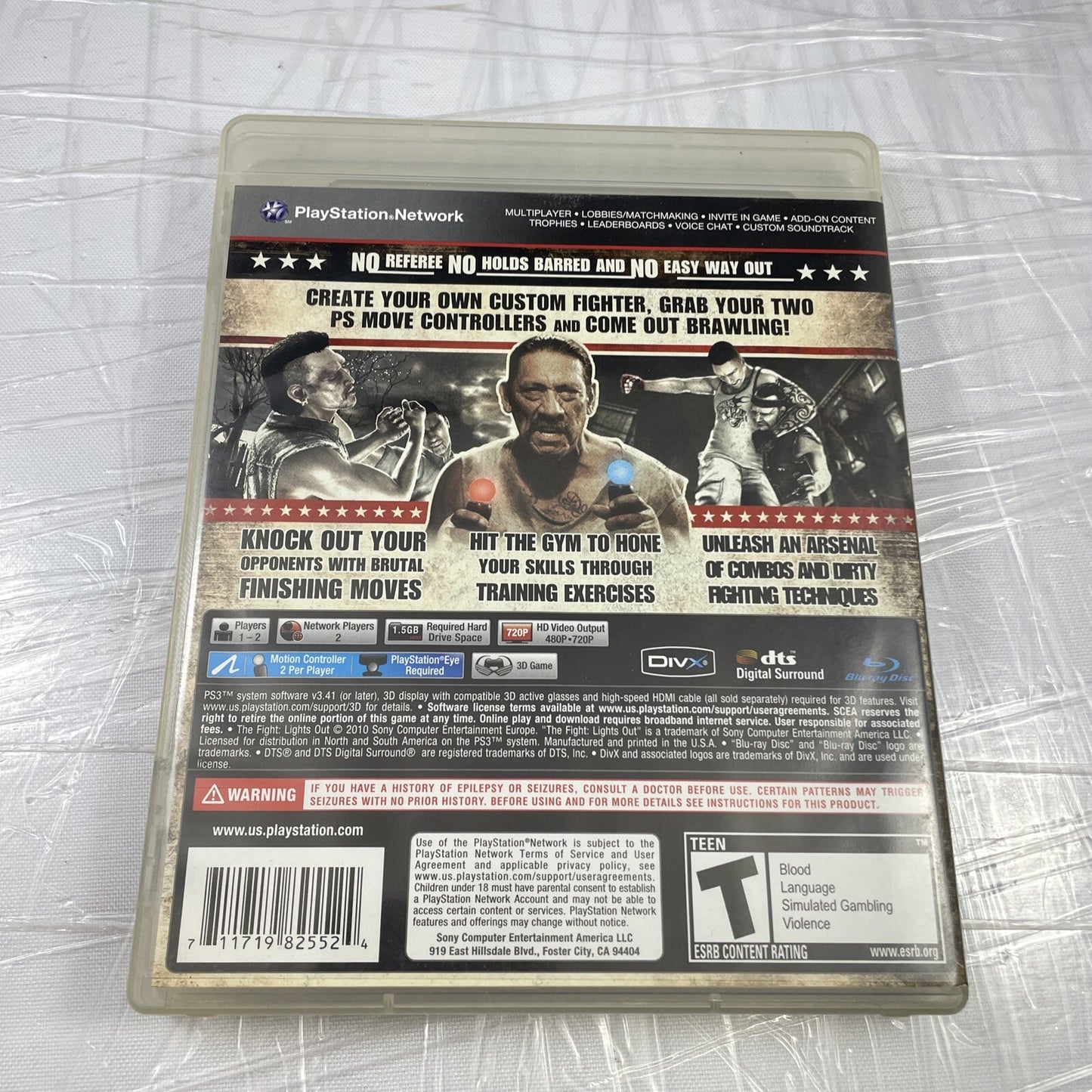 Sony PS3 The Fight Lights Out With Manual Very Good Condition Fighting Game