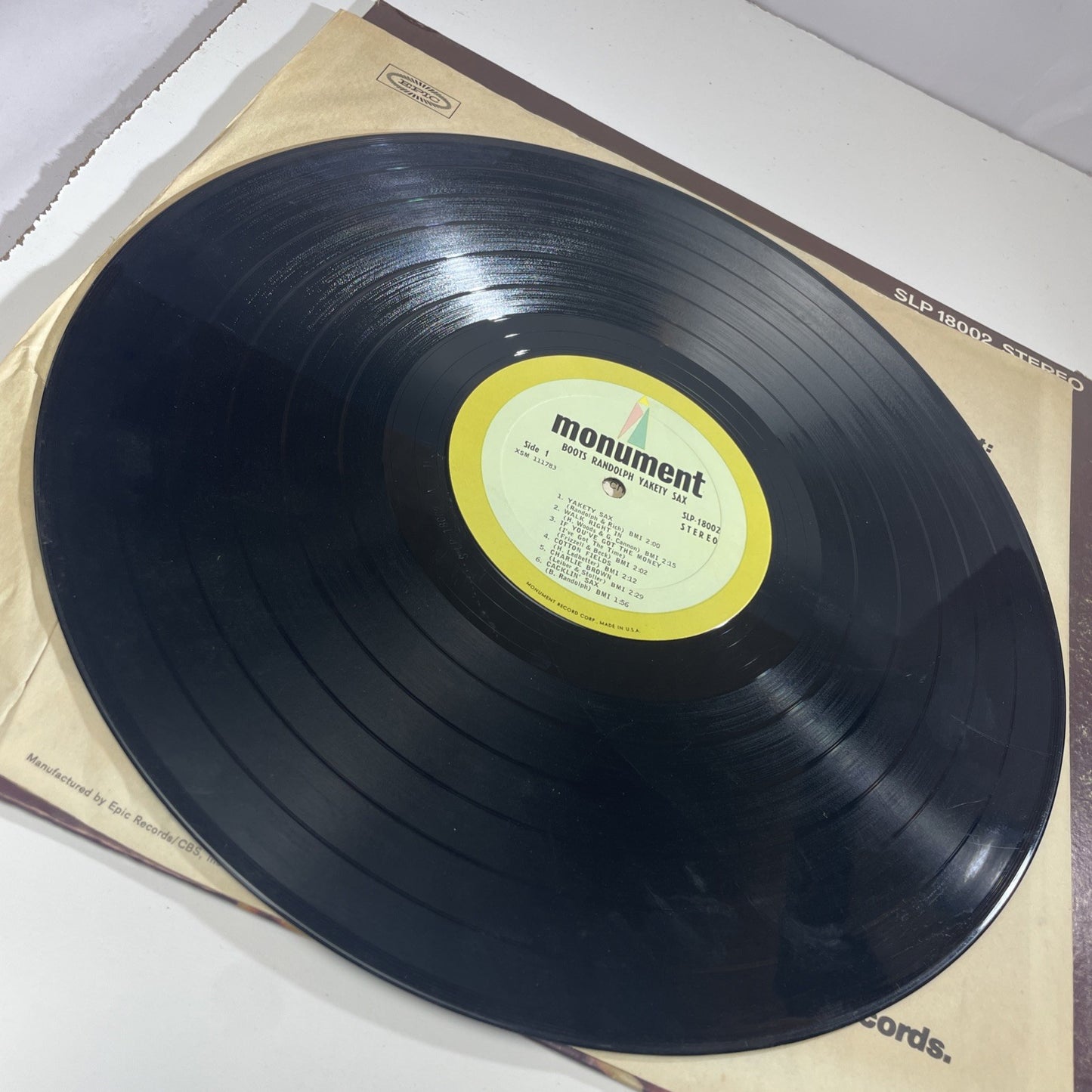 Boots Randolph's Yakety Sax! Vinyl LP Stereo JAZZ Monument Fast SHIPPING