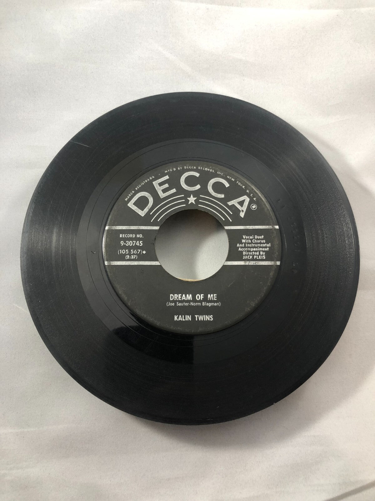 THE KALIN TWINS "Dream of me" "FORGET ME NOT" ROCK NM 45 DECCA 9-30745 G
