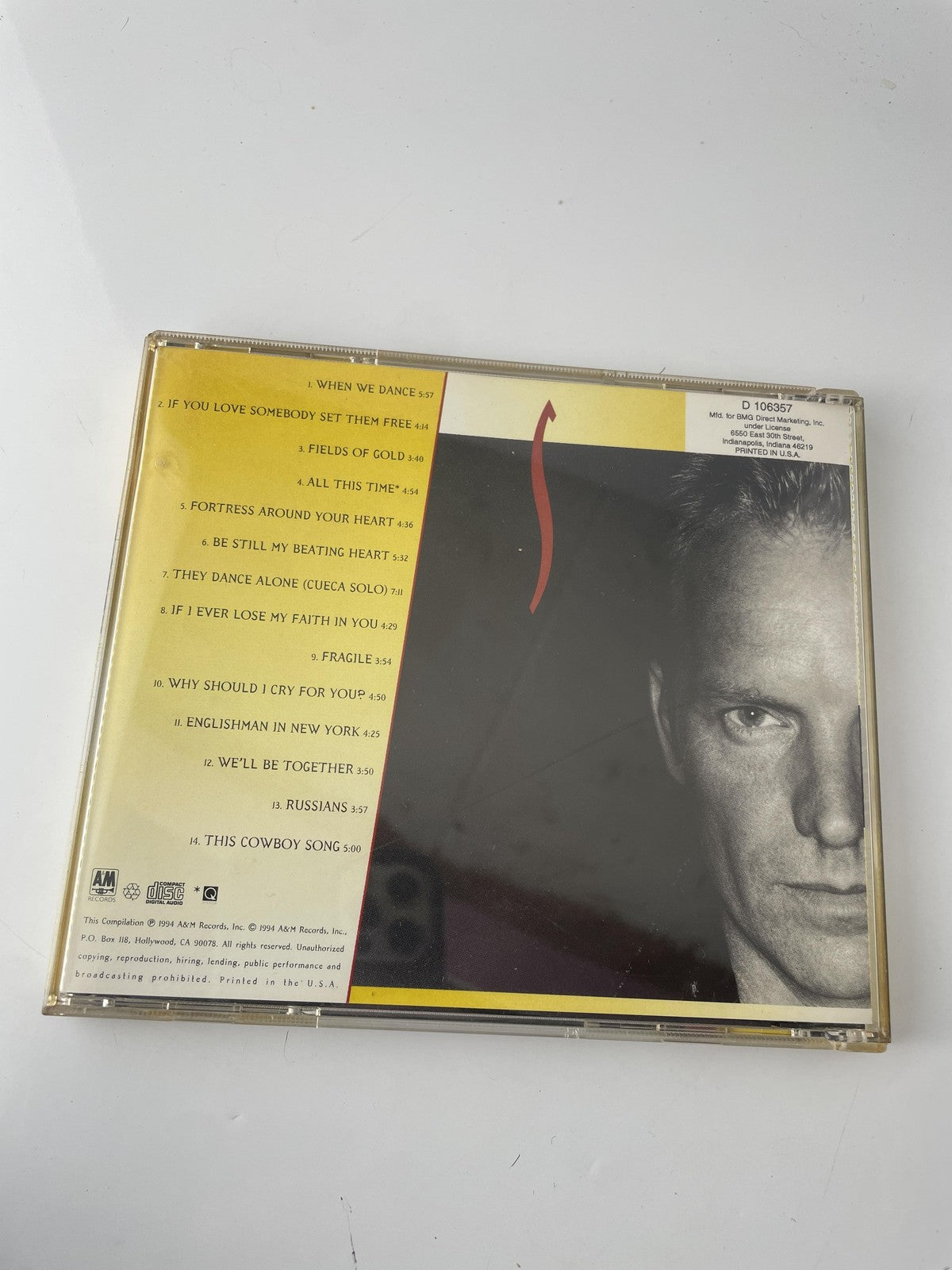 Vintage Sting CD Fields of Gold Best Of 1984–1994 Greatest Hits A&M 1994 USA